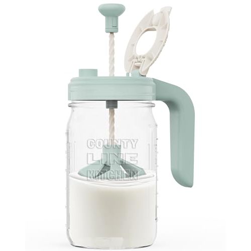 County Line Kitchen Glass Breast Milk Pitcher – 32oz, BPA-Free Formula Mixing Pitcher for Fridge with Airtight Seal, Easy Pour Glass Breastmilk and Formula Mixer
