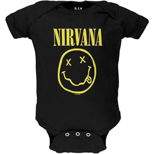 Nirvana Smiley Face Logo Infant Baby Romper Snapsuit (0-6 Months)