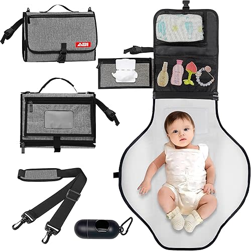 Large Portable Diaper Changing Pad – Waterproof Foldable Diaper Changing Mat for Baby, Wipes Pocket, Easy Clean, Baby Essentials, Baby Wipes, Newborn Essentials Must Haves, Baby Registry & Shower Gift
