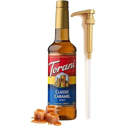 Classic Caramel Syrup for Coffee 25.4 Ounces Coffee Flavoring for Drinks with Fresh Finest Coffee Syrup Pump