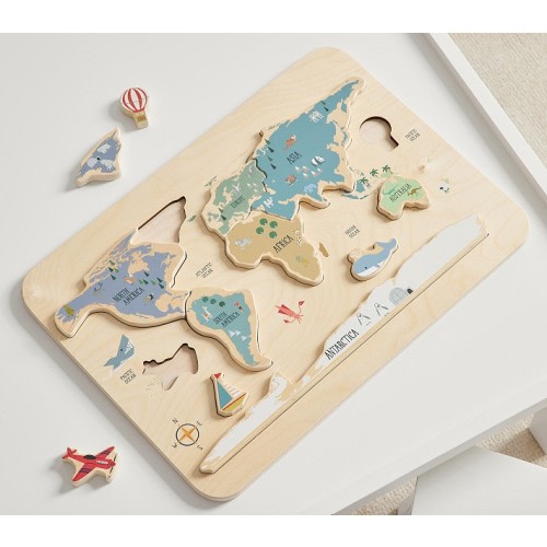 World Map Wooden Puzzle