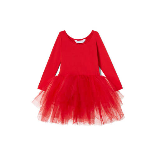 B.F.F. Baby & Little Girl Tutu Long Sleeve Dress, Rosie Red - size 1Y