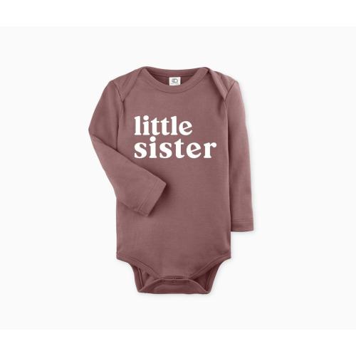 Organic Cotton Little Sister Long sleeve bodysuit, Lil Sis Newborn bodysuit, Little Sis bodysuit, Pregnancy announcement, girls shirt