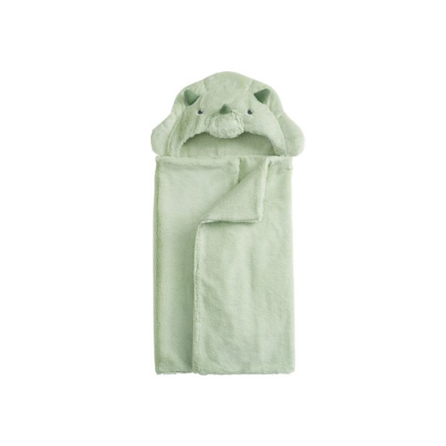 Dino Fur Baby Hooded Towel, Sage