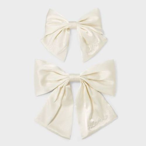 Mommy & Me Hair Bow Set 2pc - A New Day™ Cream