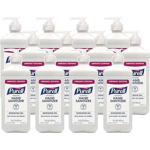 PURELL Advanced Instant Hand Sanitizer, 16 oz Pump Bottle, 12/Pack (9636-12-P)