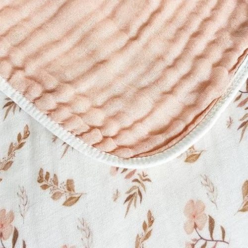 SANACYNA Muslin Blankets 100% Cotton 6-Layer Gauze Queen Floral Bed Blanket Lightweight Soft Breathable Blanket for Sofa Bed Coverlet Both Sides (Floral, Queen 90" X 90")