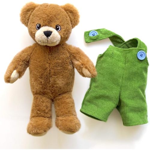 YOTTOY Corduroy Bear Collection | Corduroy Bear Soft Stuffed Animal Plush Toy - 13” - Brown and Green
