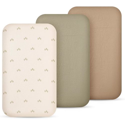 lulumoon Muslin Bassinet Sheets 3Pack: 33x21 Fitted for Bedside Sleeper