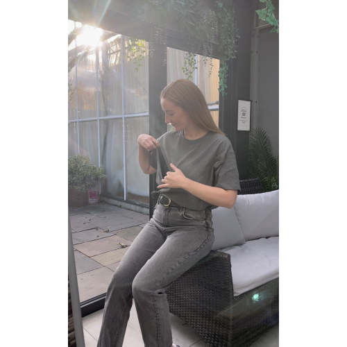 Breastfeeding Dark Grey Oversized Tshirt