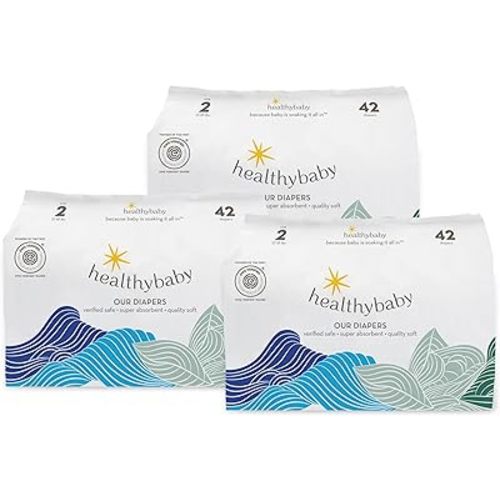 Our Diapers | EWG Verified Safe & Plant-Based Diapers | Leak Protection | Soft Organic Cotton Shell | Chlorine-Free Diaper for Sensitive Skin | Size 2 (27-35 lbs) 126 Count
