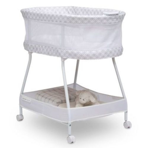 Delta Children Sweet Dreams Bassinet With Airflow Mesh - Gray Infinity