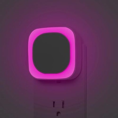 2 Pack Plug in Pink Night Light, Dimmable, Auto ON/Off, Dusk to Dawn, Eye-Caring Glow for Princess-Themed Bedroom, Bathroom, Hallway, as Mother Gifts
