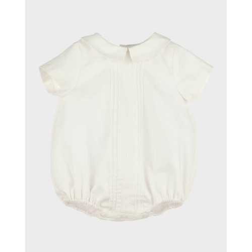 Boy's Embroidered Bubble Romper, Size Newborn-6M
