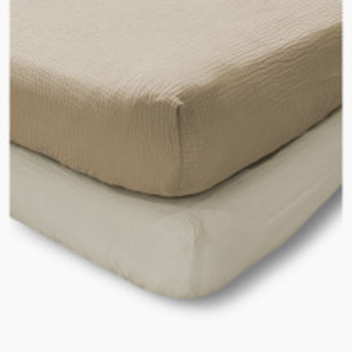 Levtex Baby Cloud Muslin Fitted Sheet Set of 2 - Cocoa/Beige