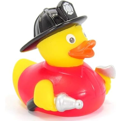 Ad Line Fireman Rubber Duck First Responder Hero Bath Toy | Squeaker | Child Safe | Collectable