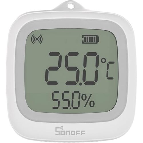 SONOFF SNZB-02WD IP65 Zigbee LCD Smart Temperature Humidity Sensor, Waterproof for Greenhouse/Bathroom, App Monitoring with Charts, Flexible Installation