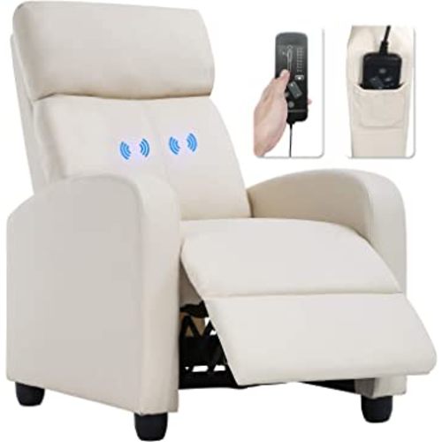 Recliner Chair for Living Room Massage Recliner Home Theater Seating Sofa Reading Chair Winback Single Sofa Modern Reclining Chair Easy Lounge with PU Leather Padded Seat Backrest