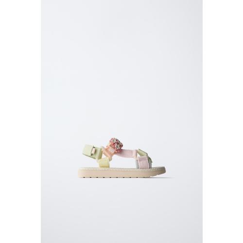FLORAL STRAP SANDALS - Pink | ZARA United States