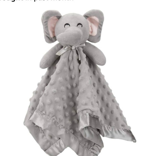 Pro Goleem Elephant Security Blanket, Soft Lovey Unisex Lovie Baby Gifts for Boys and Girls Snuggle Toy Stuffed Animal Newborn Essentials and Items Grey 16 Inch