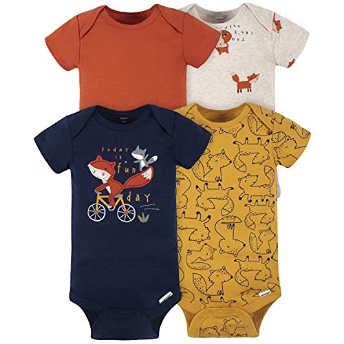 Gerber Baby Boys' 4-Pack Short Sleeve Onesies Bodysuits