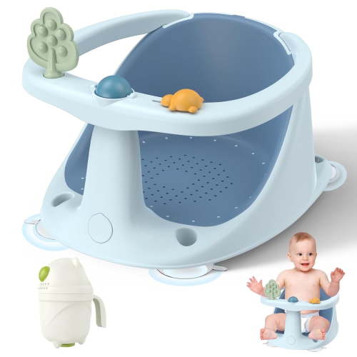 Toddler Bath Chair for 6 Months and Up, Newborn Toddler Bath Chair with Suction Cups, Sittable Tub Chair, Open design