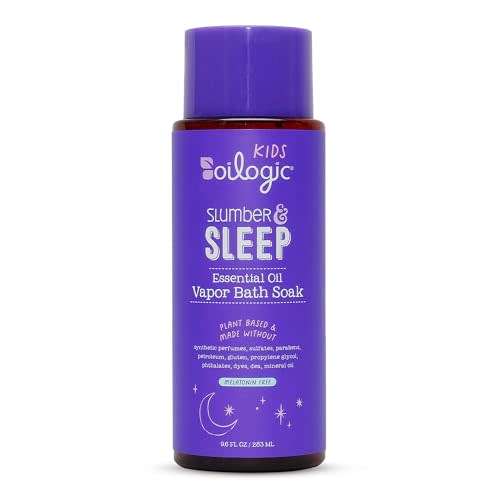 Oilogic Kids Baby Essentials Vapor Bath Soak, 9.6 Fl Oz (Slumber & Sleep) - Natural Concentrated Blend of 100% Pure Essential Oils - Relaxing & Soothing Lavender Oil & Chamomile Oil - Melatonin-Free