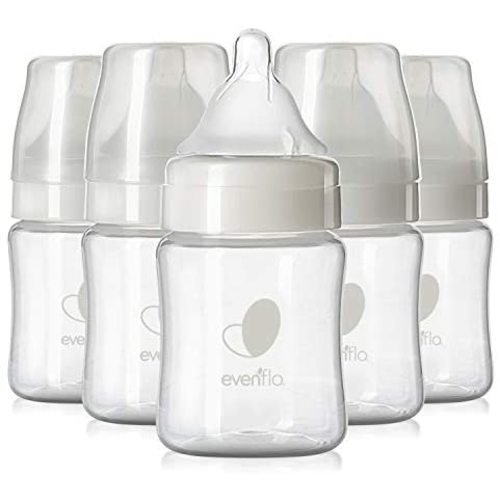 𝗣𝗟𝗔𝗦𝗧𝗜𝗖 𝟱𝗼𝘇 Evenflo Feeding Premium Proflo Venting Balance Plus Wide Neck Baby, Newborn and Infant Bottles - Developed by Pediatric Feeding Specialists - 5 Ounce (Pack of 6)