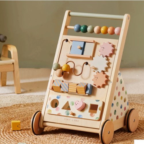 Tiny Land® Versatile Natural Wooden Baby Walker