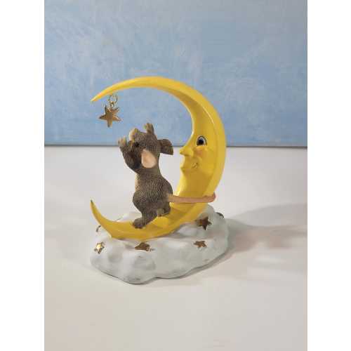 Charming Tails mice figurine, mouse with moon and star,"Reach for the Stars" Fitz and Floyd