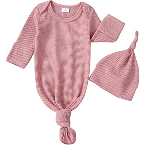 Twopumpkin Baby Girl Boy Coming Home Knotted Gown Unisex Newborn Infant Sleep Onesie Outfit Cute Baby Winter Pajamas