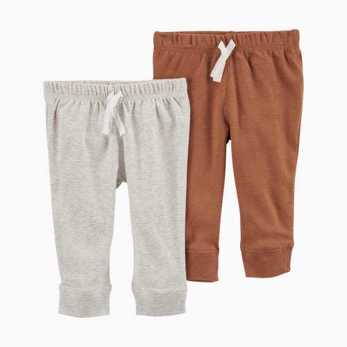Carter's Pull-On Pants (2 Pack) - Grey/Brown, 3M