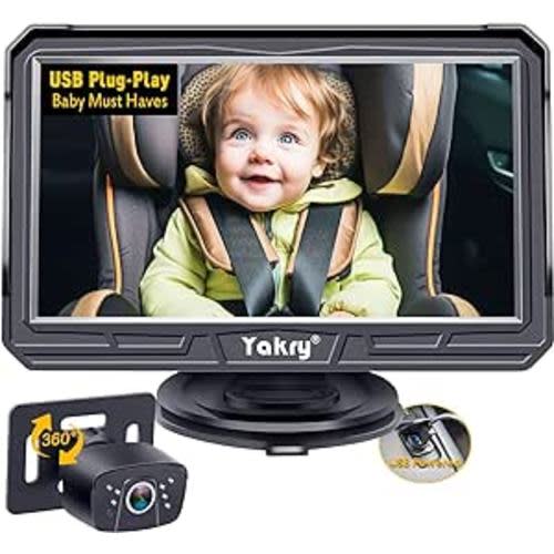 Amazon.com: Yakry Baby Car Camera Gifts USB: HD 1080P Eye Protection Plug and Play 360° Rotation 3 Mins Easy Install Backseat Camera 2 Kids 170° Wide View Carseat Camera Baby Car Monitor Y60 : Baby