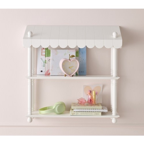 Penny Awning Tiered Shelf, White Display | Pottery Barn Kids