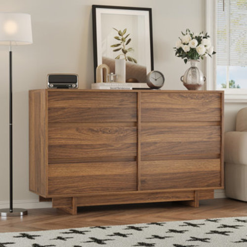 Ebern Designs Catarina Modern 6 Drawers Dresser, 47.2" Wide Wood Dressers & Chests Of Drawers & Reviews | Wayfair