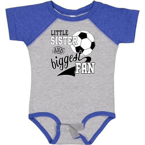 inktastic Little Sister and Biggest Fan- Soccer Player Baby Bodysuit