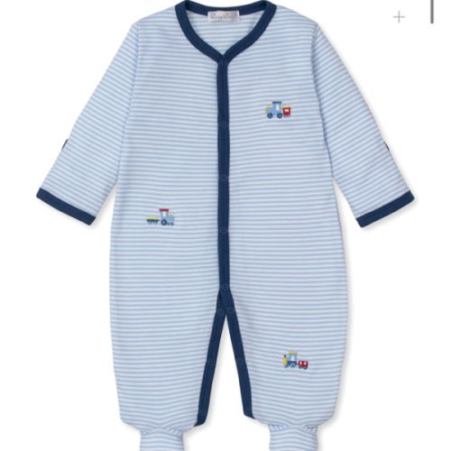 Rambling Railroad Stripe Footie