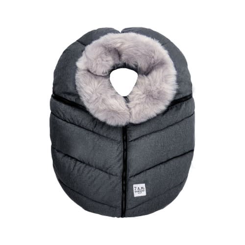 Water Repellent Faux Fur Trim Car Seat Cocoon