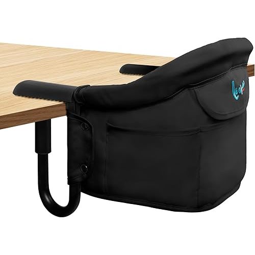 Hook on High Chair,Portable Foldable High Chair for Babies 6-36 Months, Includes Storage Bag (Black)
