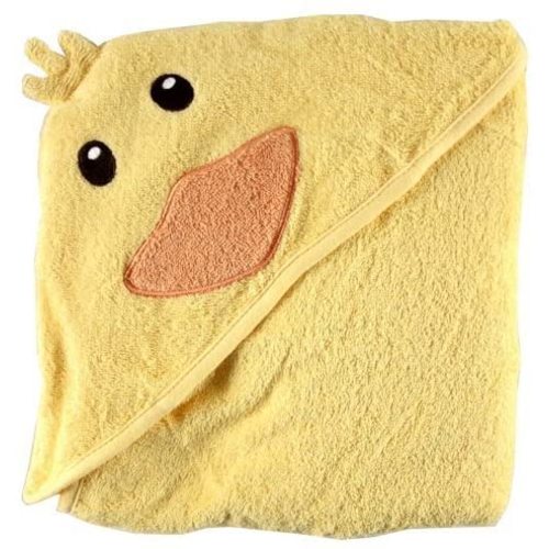 Luvable Friends Unisex Baby Cotton Animal Face Hooded Towel, Duck, One Size