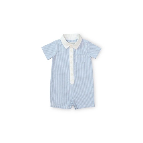 Baby Seersucker Button Front Romper, Infant, 0-3M
