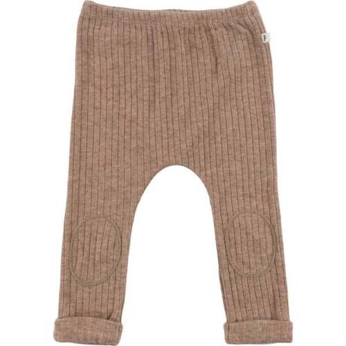 Wide Rib Fuzzy Sweater Knit Patch Pant, Mushroom Heather - Oh Baby! | Maisonette 6-12m