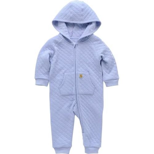 Carhartt Kid's CM9758 Long-Sleeve Quilted Jersey Zip Front Hooded Coverall - Gi
