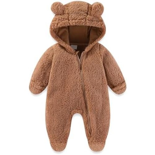 Xifamniy Baby Newborn Girls Boys Winter Clothes Suit Snowsuit Jumpsuit Footie Romper Hooded Outwear