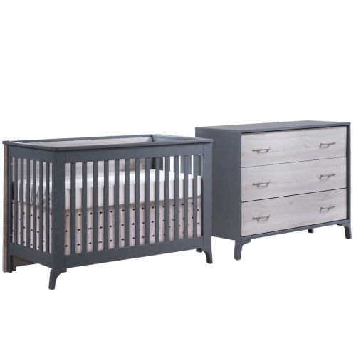 TULIP Metro Convertible Crib and 3 Drawer Dresser XL (sold as a set only)