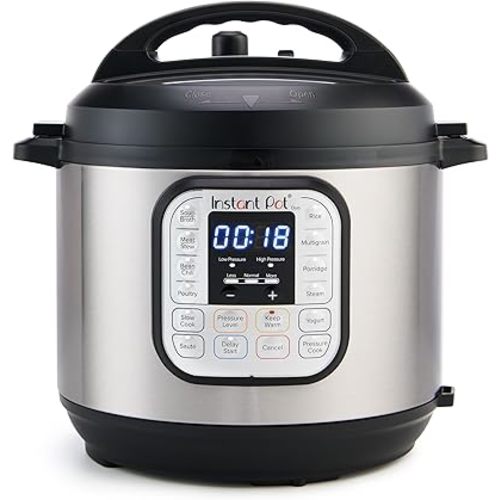 Instant Pot Duo 7-in-1 Electric Pressure Cooker, Slow Cooker, Rice, Steamer, Sauté, Yogurt Maker, Warmer & Sterilizer, Includes App With Over 800 Recipes, Stainless Steel, 6 Quart