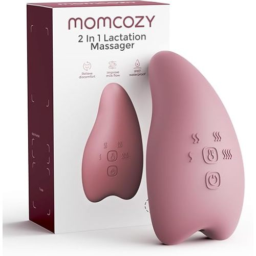Momcozy Warming Lactation Massager Pro, 8 Vibration Modes & 4 Heating Levels, Longer-Lasting & 100s Rapid Warming Breast Massager, Quick Charging, Improves Milk Flow & Relieves Breast Engorgement