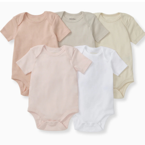 Solid Organic Cotton Short Sleeve Baby Bodysuits 5 Pack - Pink Sand – Burt's Bees Baby