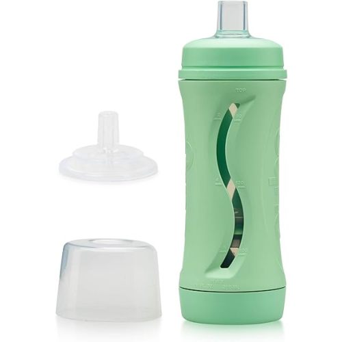 Subo Baby Food Bottle Starter Set | No Mess Baby Toddler Self Feeder | Squeeze Free Design for Purees, Smoothies, Yogurt, Oatmeal, or Thickened Liquids | Reusable Silicone Washable Cup (Mint)