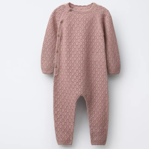 OPENWORK KNIT JUMPSUIT - Pink | ZARA United States